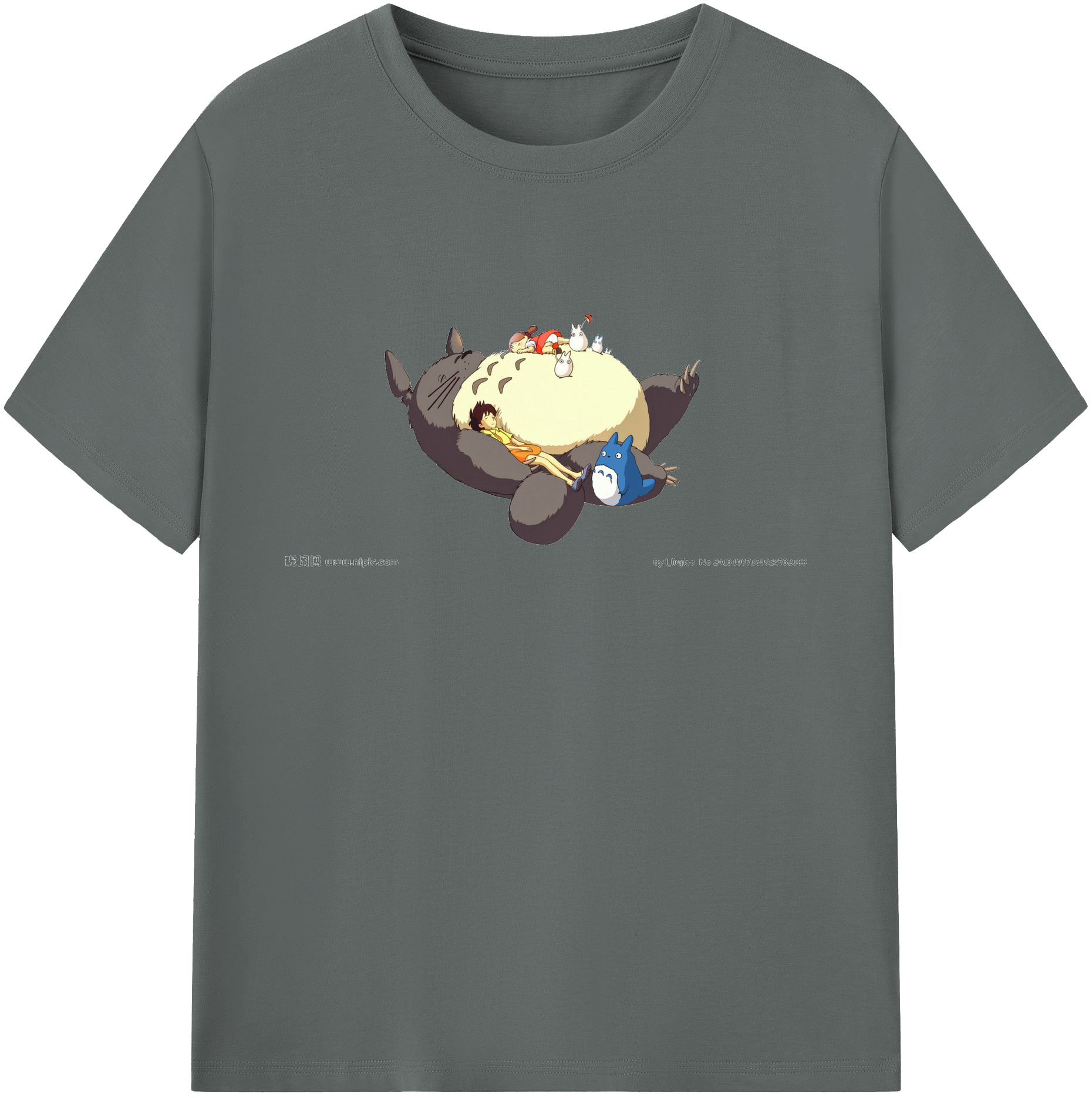 （画像用） となりのトトロ 草壁メイ 草壁サツキ My Neighbor Totoro Satsuki Kusakabe Mei Kusakabe 綿100％ メンズ半袖Tシャツ｜肌触りやわらか＆通気性